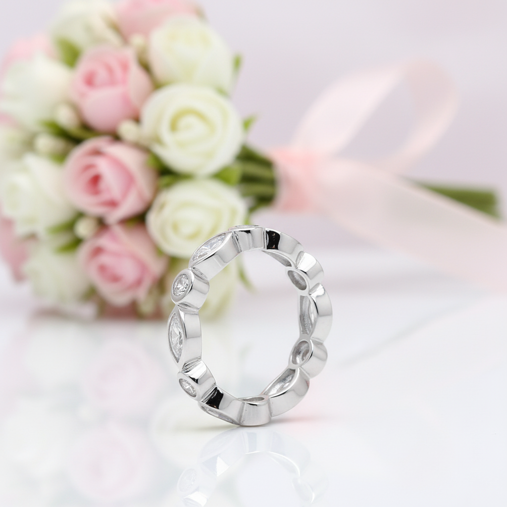 Marquise Ring Eternity Band Wedding Jewelry-Black Diamonds New York