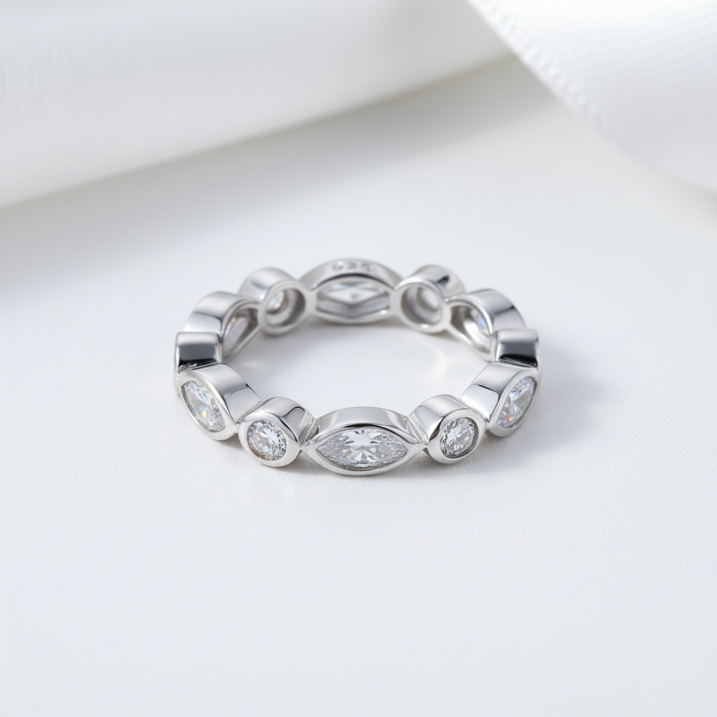 Marquise Ring Eternity Band Wedding Jewelry-Black Diamonds New York