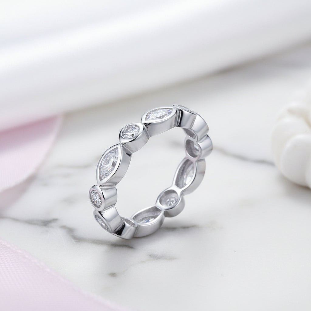 Marquise Ring Eternity Band Wedding Jewelry-Black Diamonds New York