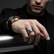 Matte Black Titanium Men's Wedding Band-Black Diamonds New York