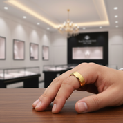 Matte Brushed Titanium Men's Wedding Band-Black Diamonds New York