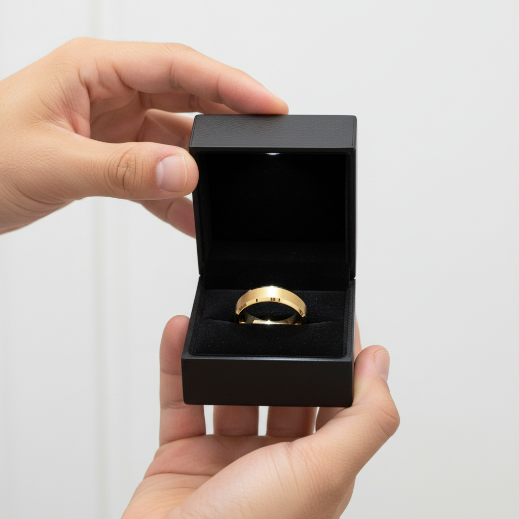 Matte Brushed Titanium Men's Wedding Band-Black Diamonds New York