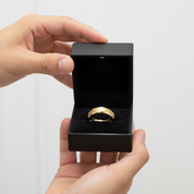 Matte Brushed Titanium Men's Wedding Band-Black Diamonds New York