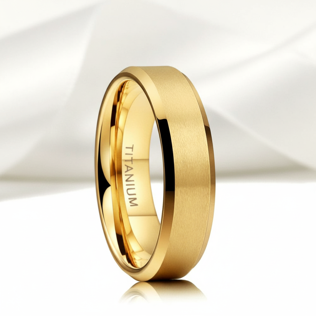 Matte Brushed Titanium Men's Wedding Band-Black Diamonds New York