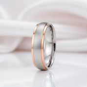 Matte Surface Stainless Steel Couples Wedding Band-Black Diamonds New York