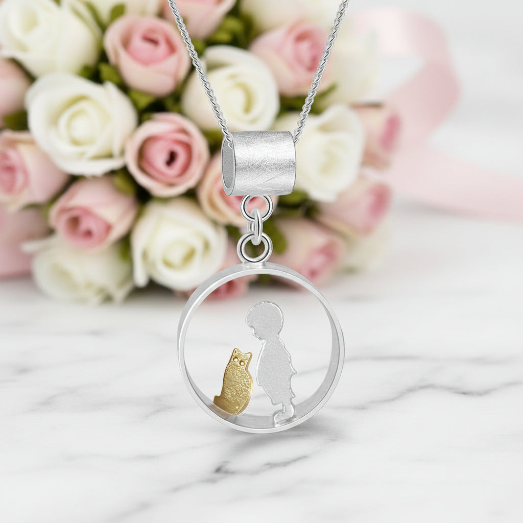 Meeting Love with Cat Pendant-Black Diamonds New York