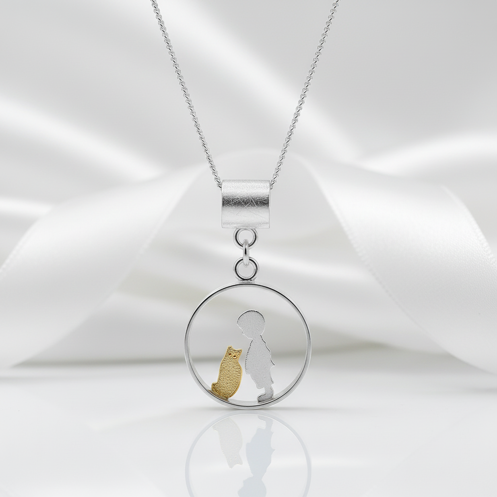 Meeting Love with Cat Pendant-Black Diamonds New York