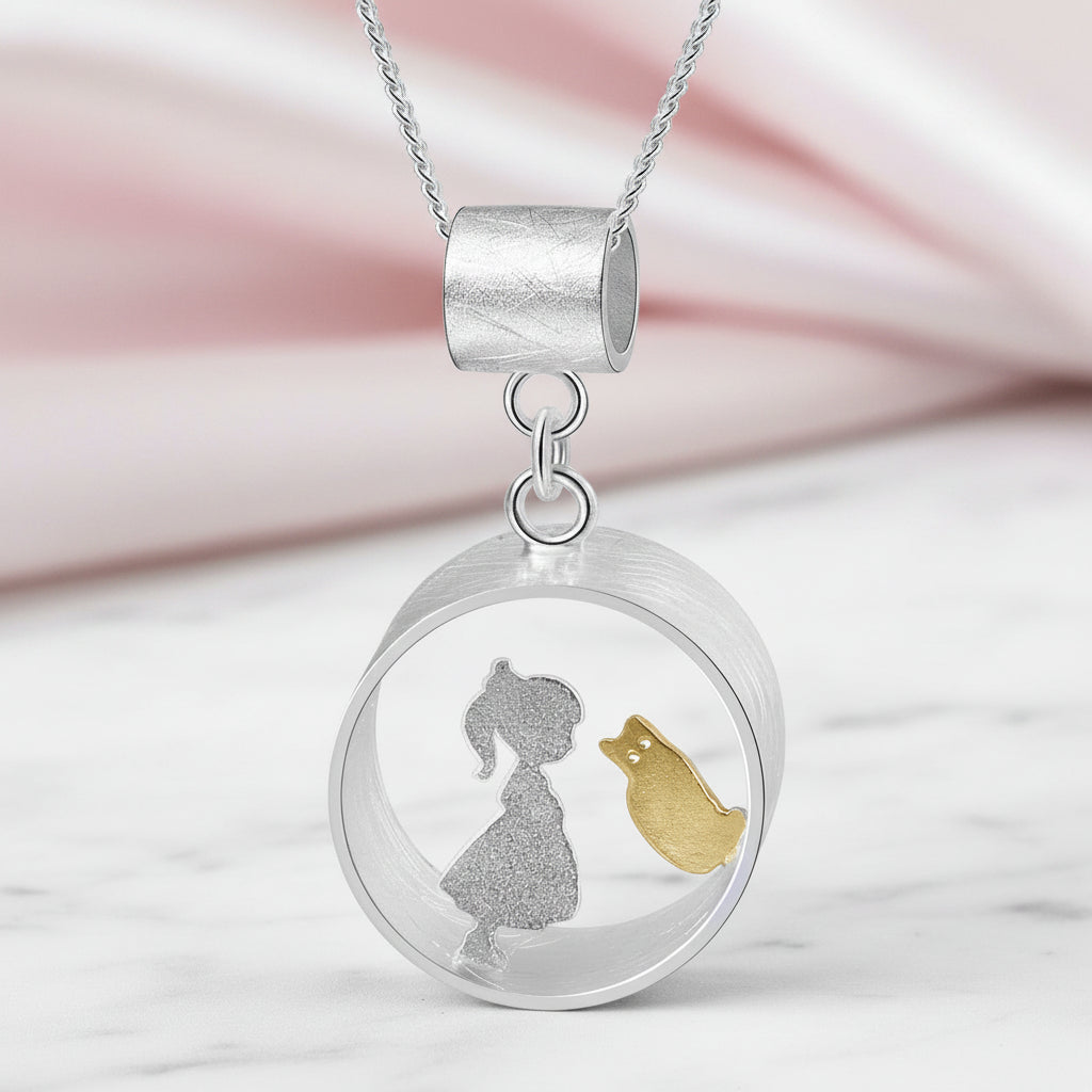 Meeting Love with Cat Pendant-Black Diamonds New York