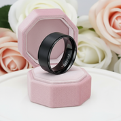 Men's 10mm Black Titanium Wedding Band-Black Diamonds New York