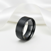 Men's 10mm Black Titanium Wedding Band-Black Diamonds New York