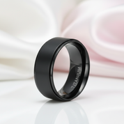 Men's 10mm Black Titanium Wedding Band-Black Diamonds New York