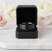 Men's 10mm Black Titanium Wedding Band-Black Diamonds New York