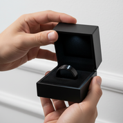 Men's 10mm Black Titanium Wedding Band-Black Diamonds New York