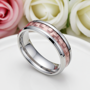 Men's 6mm Carbon Fiber Titanium Wedding Band-Black Diamonds New York