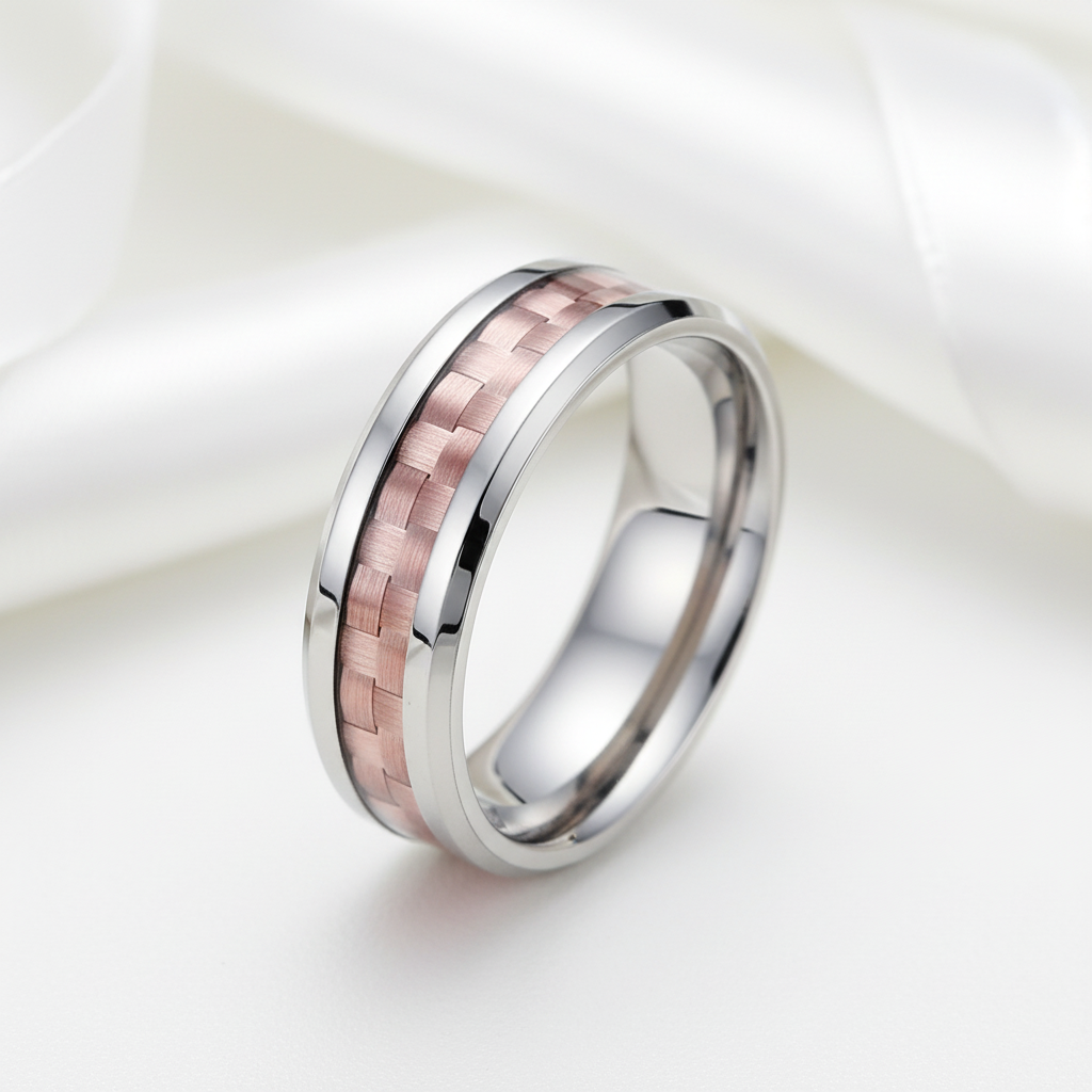 Men's 6mm Carbon Fiber Titanium Wedding Band-Black Diamonds New York