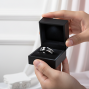Men's 6mm Tungsten Carbide Wedding Band with Carbon Fiber Inlay-Black Diamonds New York