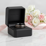 Men's 8mm Black Dome Tungsten Wedding Band-Black Diamonds New York