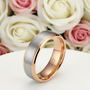 Men's 8mm Brushed Tungsten Wedding Band-Black Diamonds New York