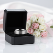 Men's 8mm Gray Tungsten Carbide Wedding Ring-Black Diamonds New York