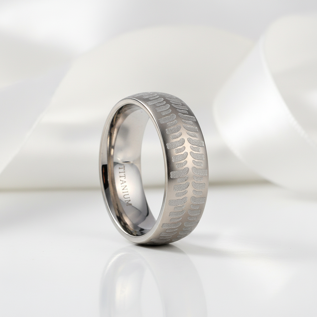 Men's 8mm Matte Titanium Wedding Band-Black Diamonds New York