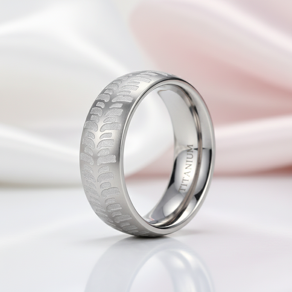 Men's 8mm Matte Titanium Wedding Band-Black Diamonds New York