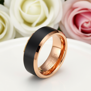 Men's 8mm Matte Tungsten Wedding Band-Black Diamonds New York