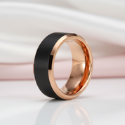 Men's 8mm Matte Tungsten Wedding Band-Black Diamonds New York