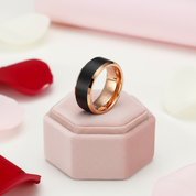 Men's 8mm Matte Tungsten Wedding Band-Black Diamonds New York