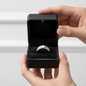 Men's 8mm Silver Tungsten Carbide Wedding Band-Black Diamonds New York