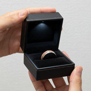 Men's 8mm Titanium Wedding Band with Wood Inlay-Black Diamonds New York