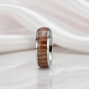 Men's 8mm Titanium Wedding Band with Wood Inlay-Black Diamonds New York