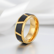 Men's 8mm Tungsten Carbide Luxury Wedding Band-Black Diamonds New York