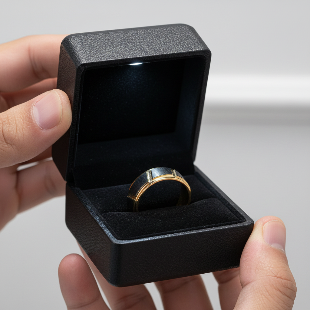 Men's 8mm Tungsten Carbide Luxury Wedding Band-Black Diamonds New York