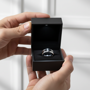 Men's 8mm Tungsten Carbide Wedding Band with Fiber Inlay-Black Diamonds New York
