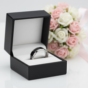 Men's 8mm Tungsten Carbide Wedding Band with Fiber Inlay-Black Diamonds New York