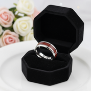 Men's 8mm Wooden Tungsten Wedding Band-Black Diamonds New York