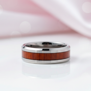 Men's 8mm Wooden Tungsten Wedding Band-Black Diamonds New York