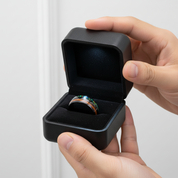 Men's Black Charm Rings 8mm Tungsten Carbide Wedding Band-Black Diamonds New York
