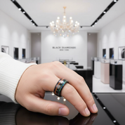 Men's Black Charm Rings 8mm Tungsten Carbide Wedding Band-Black Diamonds New York