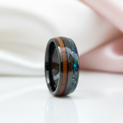 Men's Black Charm Rings 8mm Tungsten Carbide Wedding Band-Black Diamonds New York
