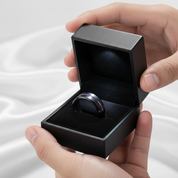 Men's Charm Black Tungsten Carbide Wedding Band-Black Diamonds New York