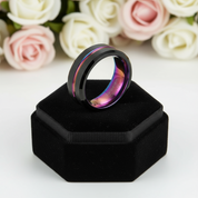 Men's Charm Black Tungsten Carbide Wedding Band-Black Diamonds New York