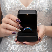 Men's Charm Black Tungsten Carbide Wedding Band-Black Diamonds New York