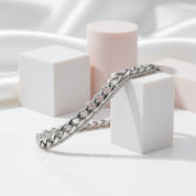 Men's Cuban Double Chain Bracelet-Black Diamonds New York