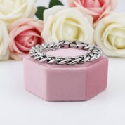 Men's Cuban Double Chain Bracelet-Black Diamonds New York