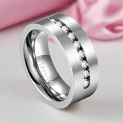 8mm Men's Diamond Titanium Wedding Band-Black Diamonds New York