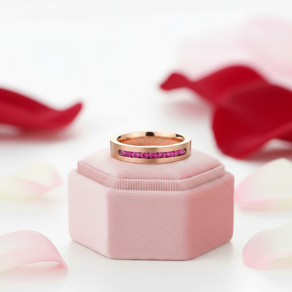 8mm Men's Diamond Titanium Wedding Band-Black Diamonds New York