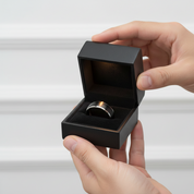 Men's Matte Black Dome Titanium Wedding Band-Black Diamonds New York