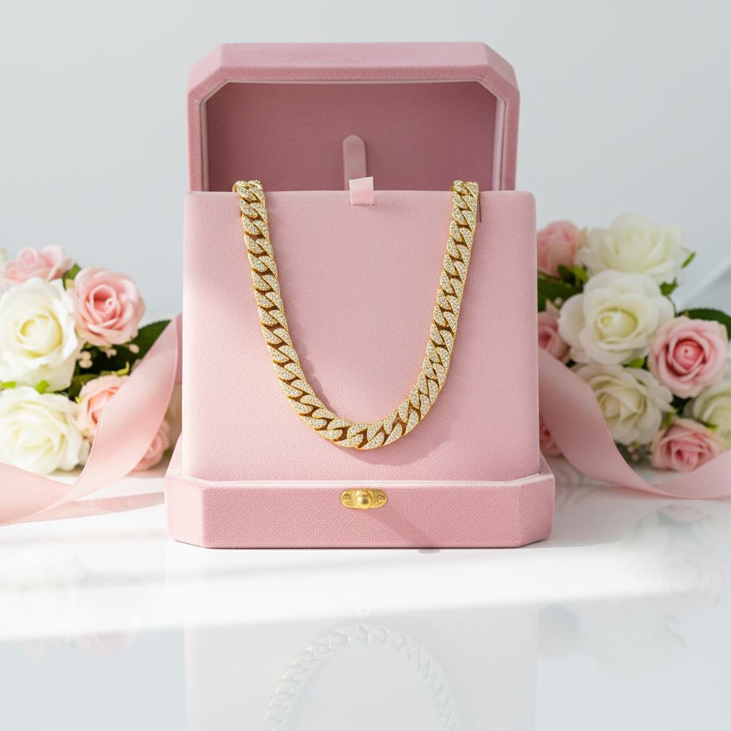 Men's Miami Cuban Link Chain Necklace-Black Diamonds New York