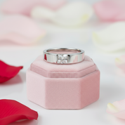 Princess Cut Clear Diamond Wedding Band-Black Diamonds New York